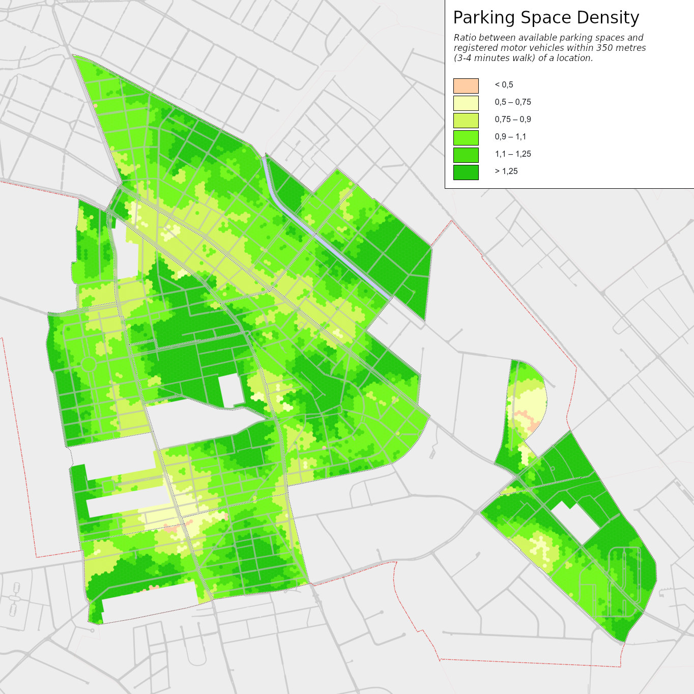 Parking space density